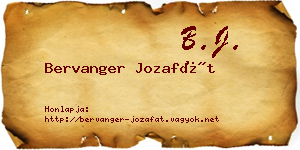 Bervanger Jozafát névjegykártya
